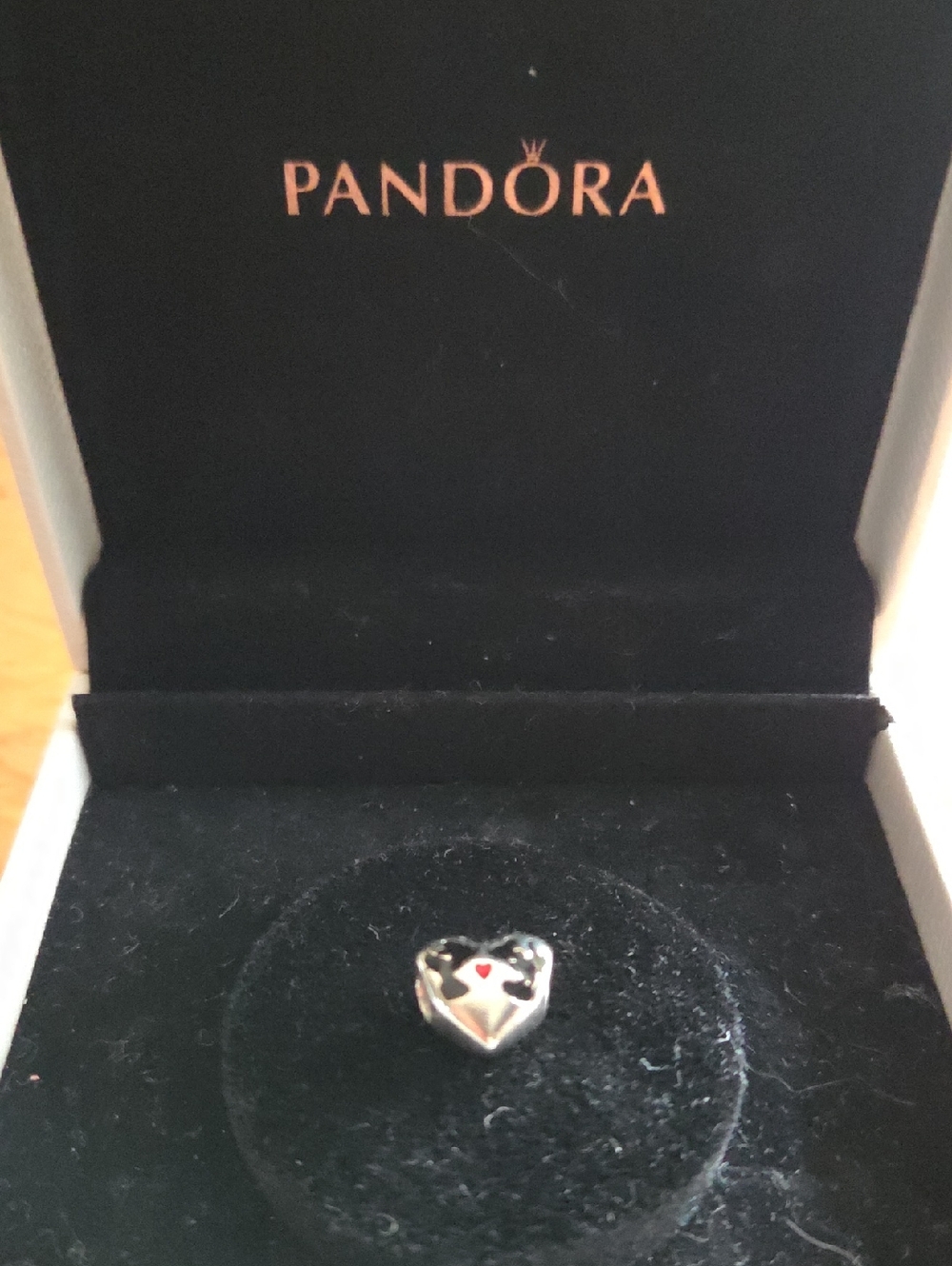 Pandora Disney Believe In Magic Mickey & Minnie Kissing Sterling Silver Heart